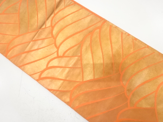 JAPANESE KIMONO / ANTIQUE FUKURO OBI / SILK / WOVEN ROUGH WAVES